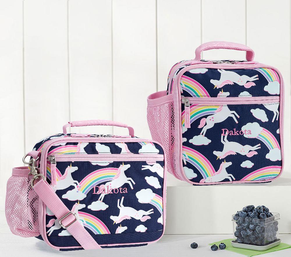 Mackenzie Navy Rainbow Glow-in-the-Dark Unicorn Lunch Boxes